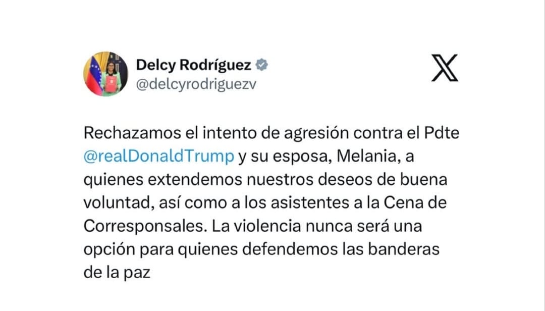 Presidenta (E) de Venezuela Delcy Rodríguez rechazó intento de agresión contra Presidente Trump