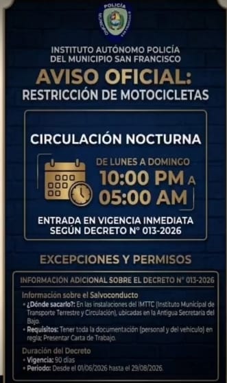 San Francisco prohíbe circulación de motocicletas después e las 10 de la noche