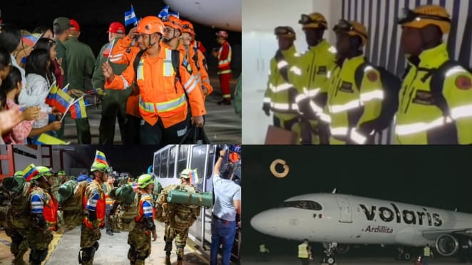 Venezuela recibe primeros cargamentos de ayuda y rescatistas de El Salvador, Dominicana y México tras sismos