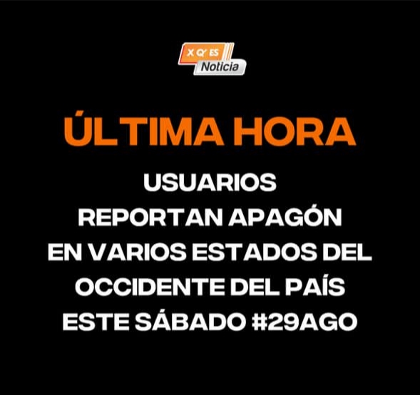 Usuarios reportan apagón en varios estados del occidente del país