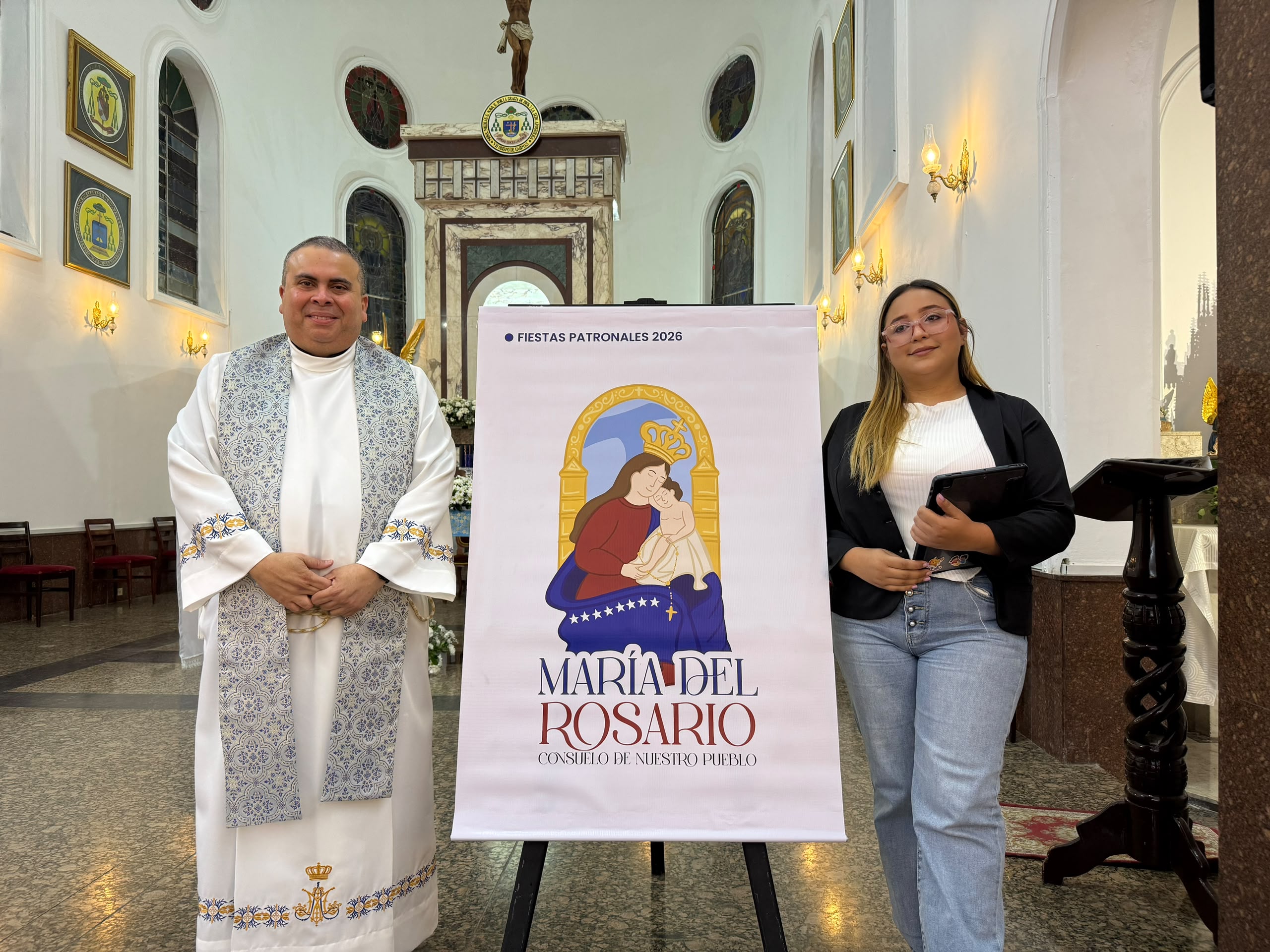 Catedral de Cabimas devela logo y lema para las Fiestas Patronales en honor a la Virgen del Rosario