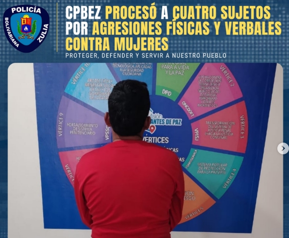 Cpbez procesó a cuatro sujetos por agresiones físicas y verbales contra mujeres en Maracaibo, Lossada y Cabimas