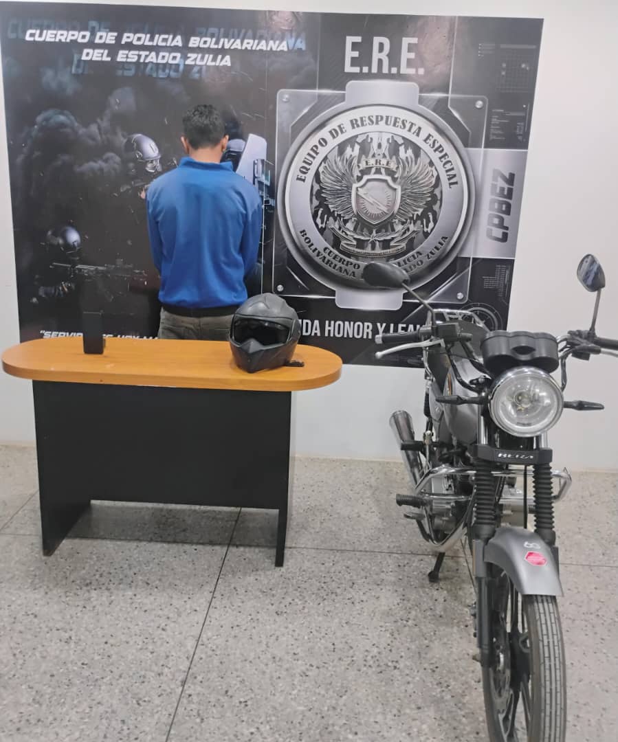 Capturado motorizado por el ERE-Cpbez por robo de teléfono en la C-1 de Maracaibo